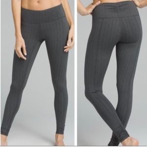 Prana Misty Jaqcuard Performance Stretch Shirred Detail Legging Grey Small